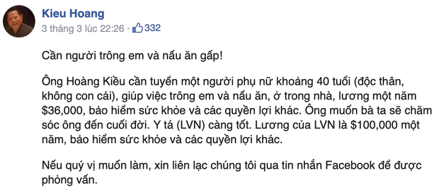 Bồ cũ tỷ phú 77 tuổi của Ngọc Trinh đăng tuyển người chăm sóc trọn đời với mức lương 2 tỷ/năm, có cả vòng phỏng vấn - Ảnh 2. Bồ cũ tỷ phú 77 tuổi của Ngọc Trinh đăng tuyển người chăm sóc trọn đời với mức lương 2 tỷ/năm, có cả vòng phỏng vấn - Ảnh 2.