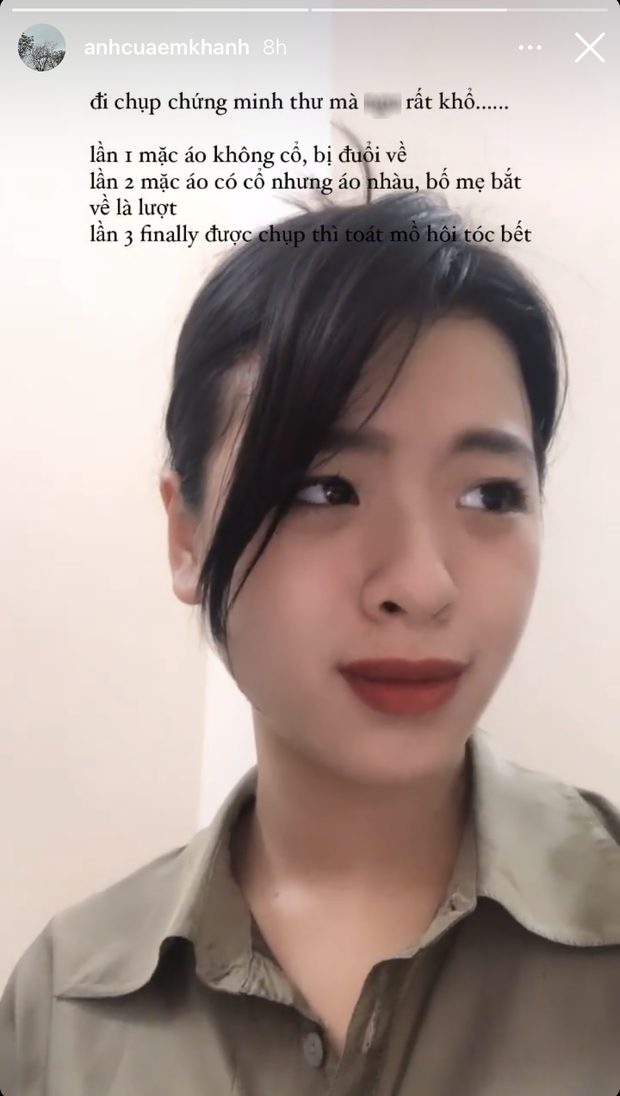 Khổ như Hồng Khanh đi chụp ảnh căn cước: Lần 1 mặc sai áo, lần 2 áo nhàu phải về là, lần 3 đúng áo thì đầu bết - Ảnh 1. Khổ như Hồng Khanh đi chụp ảnh căn cước: Lần 1 mặc sai áo, lần 2 áo nhàu phải về là, lần 3 đúng áo thì đầu bết - Ảnh 1.