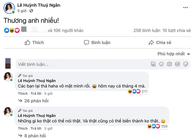 Mượn Cá tháng Tư, Thuý Ngân công khai tình cảm với Trương Thế Vinh? - Ảnh 2.