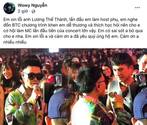 Wowy công khai xin lỗi Lương Thế Thành sau sự cố nhầm tên tại concert Rap Việt, lý do sai sót có chính đáng? - Ảnh 4.