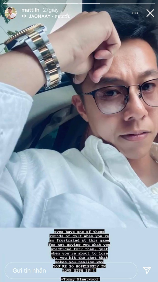 Matt Liu bỗng đăng ảnh mặt suy tư kèm caption nhỏ xíu, netizen ráng đọc xem có nhớ đến Hương Giang - Ảnh 1.