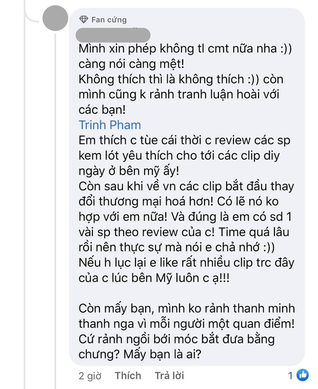 Bị antifan nhận xét là beauty blogger ghét nhất Việt Nam vì toàn PR, Trinh Phạm đối đáp thế nào? - Ảnh 4.