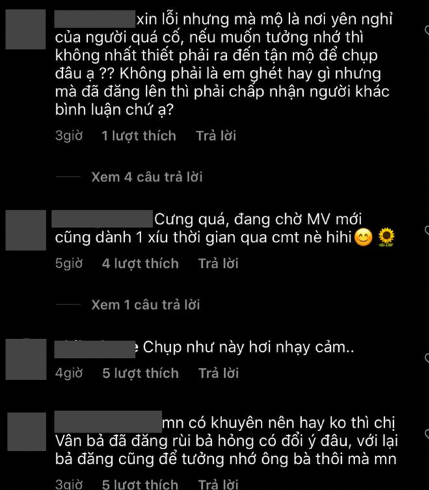 Gây tranh cãi vì loạt ảnh tạo dáng ở bia mộ người thân, Khánh Vân lên tiếng: Đã tham khảo ảnh nghệ sĩ đi tảo mộ - Ảnh 4. Gây tranh cãi vì loạt ảnh tạo dáng ở bia mộ người thân, Khánh Vân lên tiếng: Đã tham khảo ảnh nghệ sĩ đi tảo mộ - Ảnh 4.