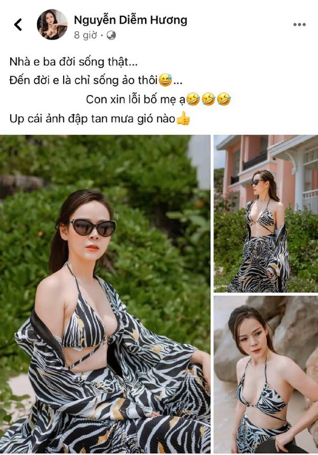 Diễn viên Diễm Hương khoe ảnh diện bikini gợi cảm, NS Công Lý để lại bình luận khiến dân tình hoang mang - Ảnh 1.