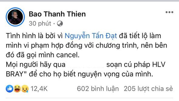 B Ray tiết lộ bị Rap Việt mùa 2 hủy làm HLV vì vi phạm hợp đồng, nhưng tức tốc xóa status ngay sau đó? - Ảnh 4.