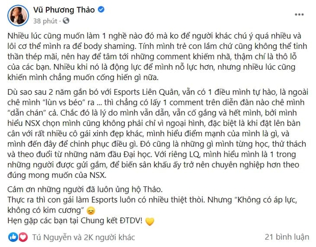 MC Phương Thảo viết tâm thư vì bị body shaming, nhưng khán giả đồng loạt lên tiếng: Xinh thế này vẫn chê được thì chịu! - Ảnh 1.