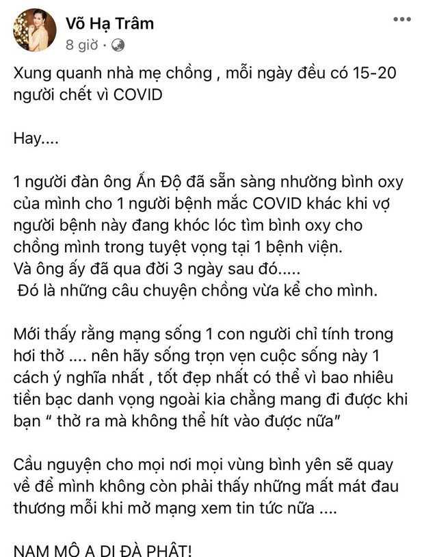 Rùng mình lời ông xã người Ấn Độ của Võ Hạ Trâm kể về thực tế ám ảnh gia đình đang phải đối mặt giữa địa ngục Covid-19 - Ảnh 2. Rùng mình lời ông xã người Ấn Độ của Võ Hạ Trâm kể về thực tế ám ảnh gia đình đang phải đối mặt giữa địa ngục Covid-19 - Ảnh 2.