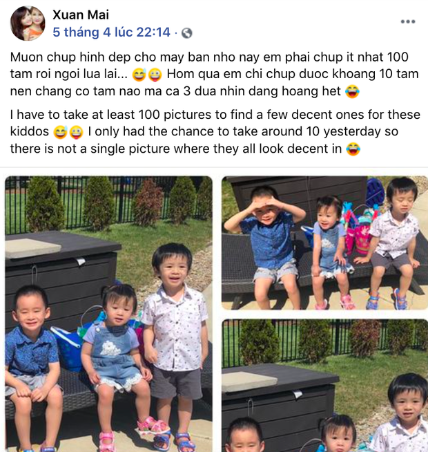 Xuân Mai hiếm hoi hé lộ cuộc sống và ảnh 3 con tại Mỹ, nhìn đến bé út mà ngỡ ngàng vì quá giống mẹ ngày xưa - Ảnh 2. Xuân Mai hiếm hoi hé lộ cuộc sống và ảnh 3 con tại Mỹ, nhìn đến bé út mà ngỡ ngàng vì quá giống mẹ ngày xưa - Ảnh 2.