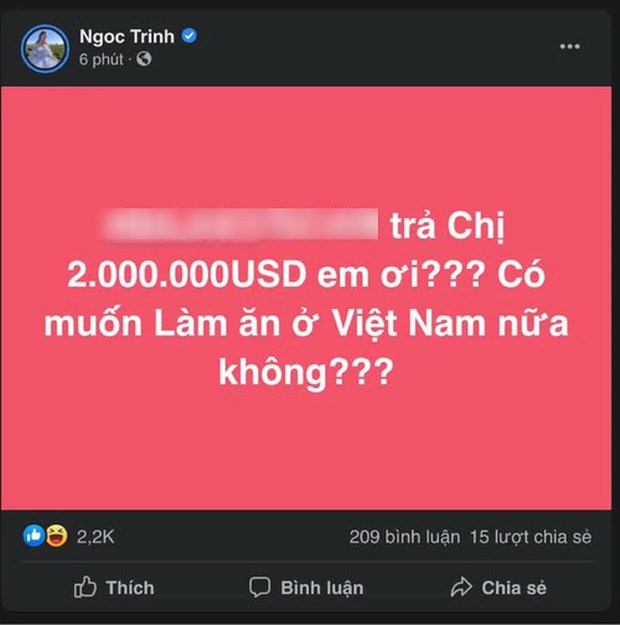 Biến mới: Ngọc Trinh công khai đòi nợ 46 tỷ đồng, còn cảnh cáo 'Có muốn làm ăn ở Việt Nam nữa không?'