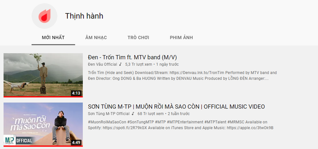 Đen Vâu chính thức cho Sơn Tùng xuống #2, lập thành tích nghệ sĩ duy nhất sở hữu 11 MV Top 1 Trending YouTube Việt Nam! - Ảnh 1. Đen Vâu chính thức cho Sơn Tùng xuống #2, lập thành tích nghệ sĩ duy nhất sở hữu 11 MV Top 1 Trending YouTube Việt Nam! - Ảnh 1.
