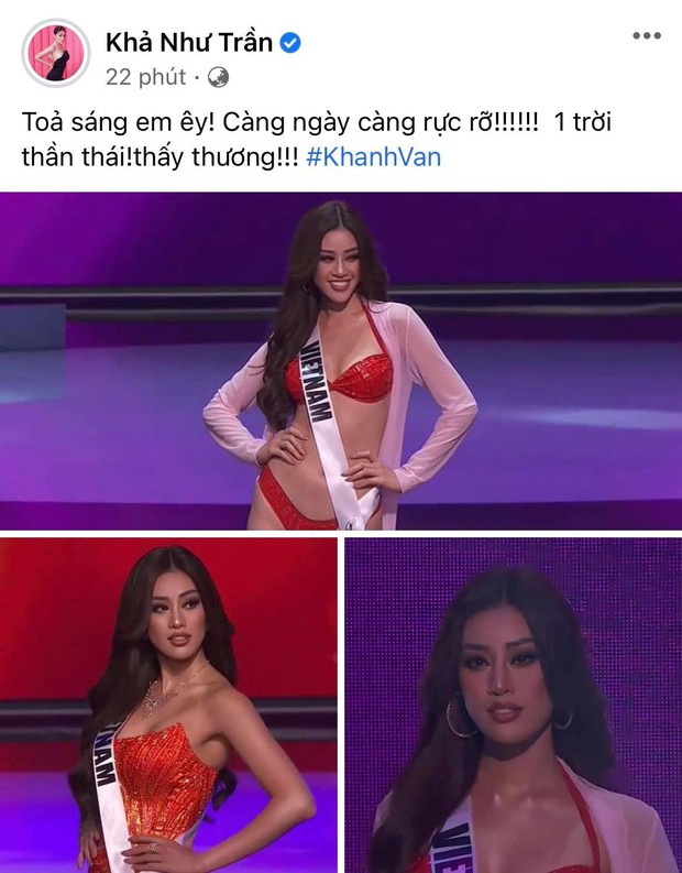 Khánh Vân có chia sẻ đầu tiên sau Bán kết Miss Universe 2020, nói 1 câu mà dàn sao Vbiz đồng loạt trầm trồ và động viên - Ảnh 9. Khánh Vân có chia sẻ đầu tiên sau Bán kết Miss Universe 2020, nói 1 câu mà dàn sao Vbiz đồng loạt trầm trồ và động viên - Ảnh 9.