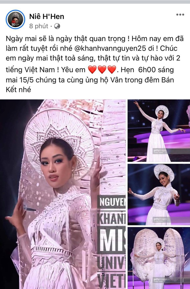 Cả Vbiz hướng về Khánh Vân trong đêm Bán kết Miss Universe: H’Hen Niê - Tóc Tiên động viên, dàn sao ráo riết kêu gọi vote - Ảnh 5. Cả Vbiz hướng về Khánh Vân trong đêm Bán kết Miss Universe: H’Hen Niê - Tóc Tiên động viên, dàn sao ráo riết kêu gọi vote - Ảnh 5.