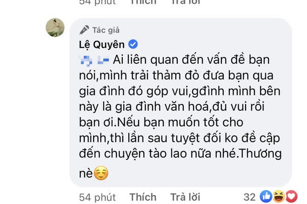 Đang yên đang lành bị kéo vào lùm xùm của giới nghệ sĩ, Lệ Quyên đáp trả 1 chọi 1 căng như dây đàn với antifan - Ảnh 5. Đang yên đang lành bị kéo vào lùm xùm của giới nghệ sĩ, Lệ Quyên đáp trả 1 chọi 1 căng như dây đàn với antifan - Ảnh 5.