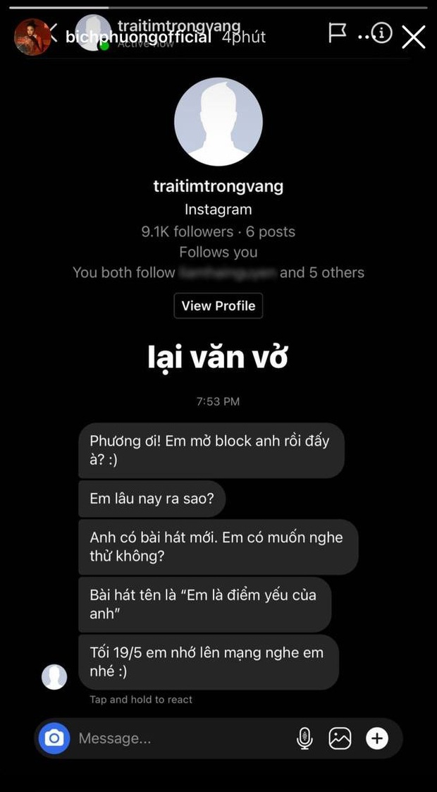 Tròn 1 năm bị block, traitimtrongvang nhắn tin nhưng Bích Phương chê văn vở, BigDaddy - Tiên Cookie thi nhau bóc phốt - Ảnh 3.