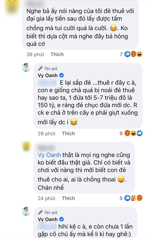 Bất ngờ bị đại gia Phương Hằng tố giật chồng, Vy Oanh lên tiếng đáp trả và còn mượn chuyện “đẻ thuê” để “cà khịa” ngược? - Ảnh 4. Bất ngờ bị đại gia Phương Hằng tố giật chồng, Vy Oanh lên tiếng đáp trả và còn mượn chuyện “đẻ thuê” để “cà khịa” ngược? - Ảnh 4.