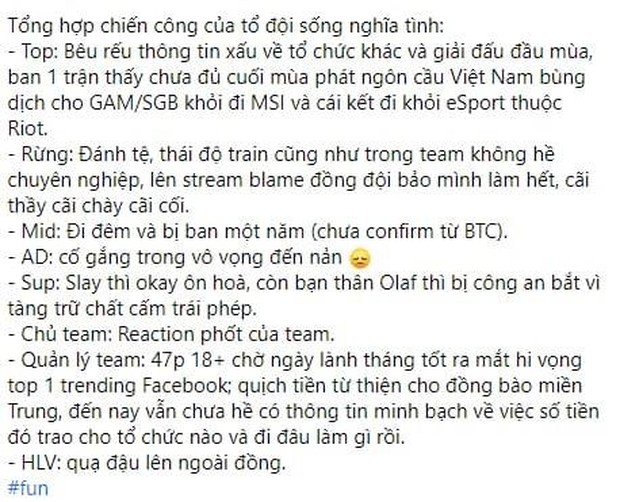 Hàng loạt tuyển thủ SBTC Esports nhúng chàm, cộng đồng mạng liệt kê thành tích đáng buồn của team trong năm qua - Ảnh 2.