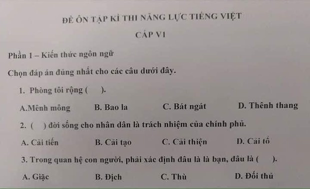 Đề thi năng lực tiếng Việt của Nhật Bản đọc xong lú luôn, có người còn nghi ngờ khả năng nói tiếng mẹ đẻ của mình vì quá khó - Ảnh 1. Đề thi năng lực tiếng Việt của Nhật Bản đọc xong lú luôn, có người còn nghi ngờ khả năng nói tiếng mẹ đẻ của mình vì quá khó - Ảnh 1.