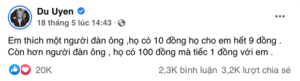 Bị nghi đá xéo Đạt G vì status tiếc 1 đồng với em, Du Uyên đáp trả ngay và luôn - Ảnh 1.