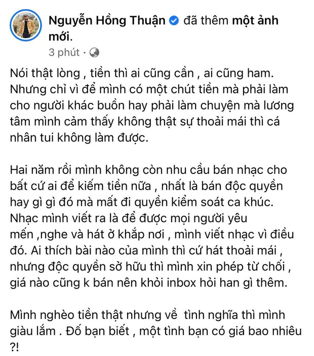 Nhạc sĩ Nguyễn Hồng Thuận nêu quan điểm khác 180 độ với Khắc Việt giữa lùm xùm Nathan Lee chốt đơn loạt hit của Cao Thái Sơn - Ảnh 2. Nhạc sĩ Nguyễn Hồng Thuận nêu quan điểm khác 180 độ với Khắc Việt giữa lùm xùm Nathan Lee chốt đơn loạt hit của Cao Thái Sơn - Ảnh 2.