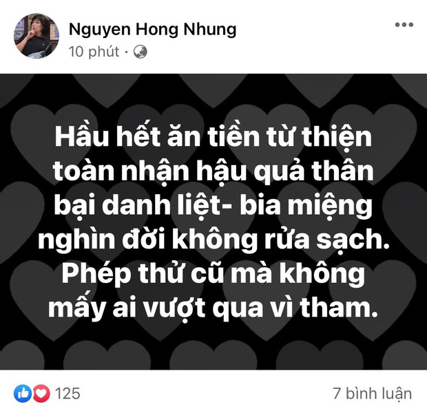 Giữa đêm, vợ Xuân Bắc đăng đàn ám chỉ một người từng thần tượng: Sau mới biết xấu hoắc, bẩn tính, thác loạn nên mình coi là thần ảo - Ảnh 2.