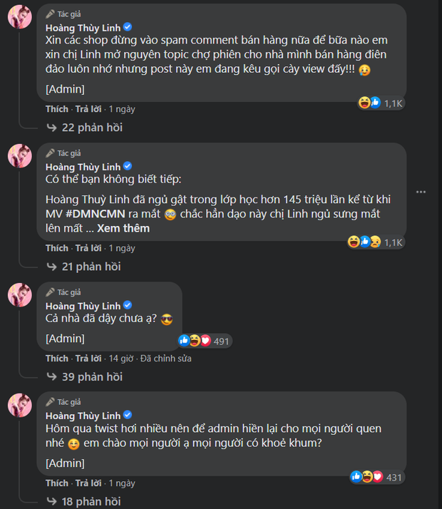 Hoàng Thuỳ Linh mới tuyển admin Gen Z đấy à, tạo nét duyên dáng khiến netizen tự cày chả mấy mà có MV tỷ view đầu tiên của Việt Nam - Ảnh 4. Hoàng Thuỳ Linh mới tuyển admin Gen Z đấy à, tạo nét duyên dáng khiến netizen tự cày chả mấy mà có MV tỷ view đầu tiên của Việt Nam - Ảnh 4.