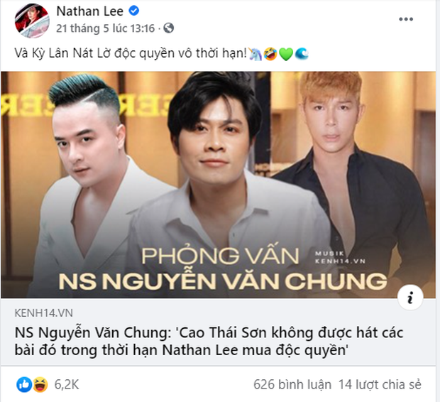 Nguyễn Văn Chung: Nathan Lee không mua độc quyền vĩnh viễn, Cao Thái Sơn đã liên lạc để biểu diễn các ca khúc ở Mỹ và Châu Âu - Ảnh 3. Nguyễn Văn Chung: Nathan Lee không mua độc quyền vĩnh viễn, Cao Thái Sơn đã liên lạc để biểu diễn các ca khúc ở Mỹ và Châu Âu - Ảnh 3.