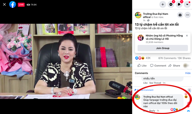 Trường đua Đại Nam của bà Phương Hằng đạt con số theo dõi cực khủng sau livestream, tất cả là nhờ hành động kịp thời của admin - Ảnh 4. Trường đua Đại Nam của bà Phương Hằng đạt con số theo dõi cực khủng sau livestream, tất cả là nhờ hành động kịp thời của admin - Ảnh 4.