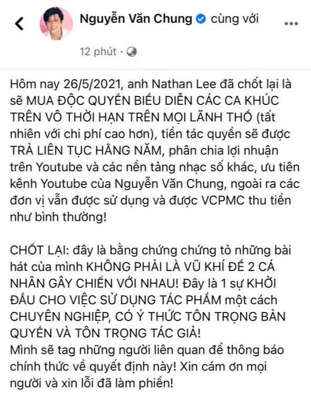 Biến mới: Nathan Lee đã mua độc quyền vô thời hạn nhạc Nguyễn Văn Chung trên mọi lãnh thổ, Cao Thái Sơn chính thức mất trắng loạt hit - Ảnh 4. Biến mới: Nathan Lee đã mua độc quyền vô thời hạn nhạc Nguyễn Văn Chung trên mọi lãnh thổ, Cao Thái Sơn chính thức mất trắng loạt hit - Ảnh 4.