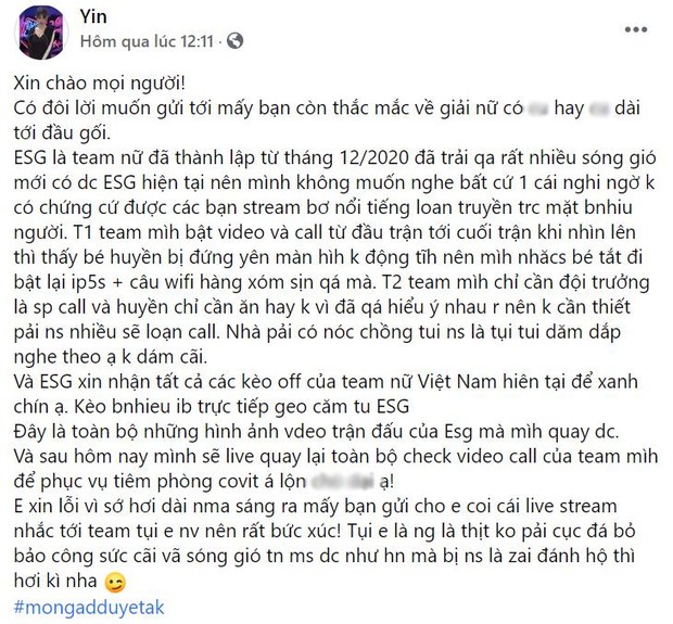 Bức xúc vì bị nói có người chơi hộ, đội tuyển nữ Tốc Chiến đăng bài khiêu chiến, tuyên bố nhận mọi kèo! - Ảnh 3.