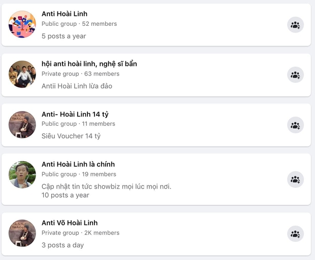 Sau vụ lùm xùm, xuất hiện nhiều group antifan của Nghệ sĩ Hoài Linh 