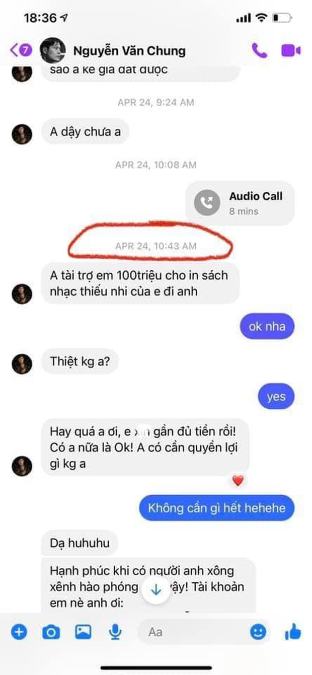 Nathan Lee đăng tin nhắn Nguyễn Văn Chung xin tài trợ 100 triệu đồng kèm câu quote Tớ cần tình nghĩa thôi! giống hệt Cao Thái Sơn - Ảnh 4. Nathan Lee đăng tin nhắn Nguyễn Văn Chung xin tài trợ 100 triệu đồng kèm câu quote Tớ cần tình nghĩa thôi! giống hệt Cao Thái Sơn - Ảnh 4.