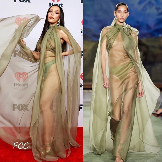 Doja Cat - Gigi Hadid đụng đầm xuyên thấu: Cùng thả rông như nhau nhưng ai sang trọng hơn? - Ảnh 4. Doja Cat - Gigi Hadid đụng đầm xuyên thấu: Cùng thả rông như nhau nhưng ai sang trọng hơn? - Ảnh 4.