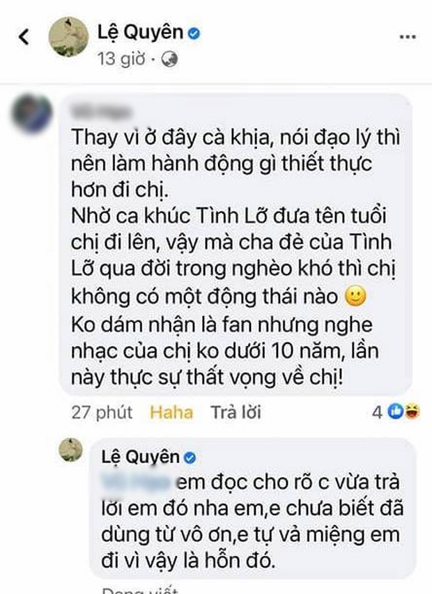 Bị nói vô ơn với cố nhạc sĩ Thanh Bình, Lệ Quyên đanh thép đáp trả khiến netizen cứng họng phải làm ngay điều này? - Ảnh 2. Bị nói vô ơn với cố nhạc sĩ Thanh Bình, Lệ Quyên đanh thép đáp trả khiến netizen cứng họng phải làm ngay điều này? - Ảnh 2.
