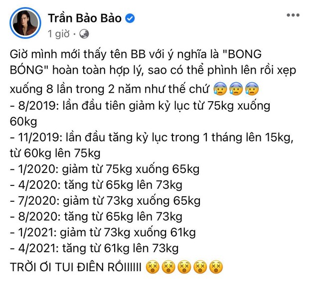 Gần 2 năm mà body BB Trần thay đổi 8 lần, số kg tăng trong 1 tháng ở cột mốc kỷ lục nghe muốn xỉu ngang - Ảnh 2. Gần 2 năm mà body BB Trần thay đổi 8 lần, số kg tăng trong 1 tháng ở cột mốc kỷ lục nghe muốn xỉu ngang - Ảnh 2.