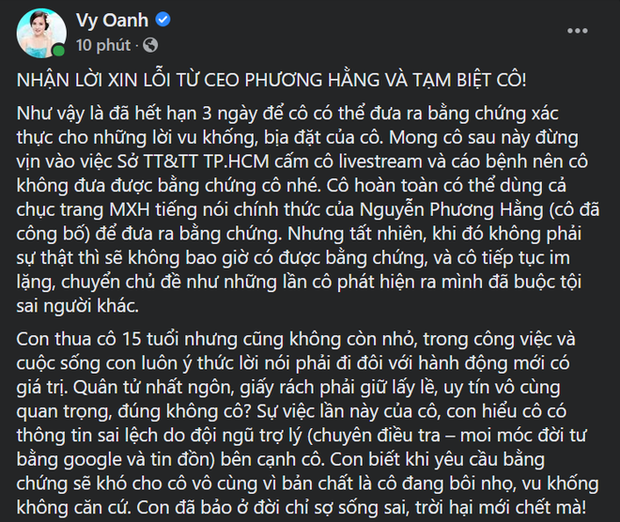 Vy Oanh lên tiếng, khép lại chuyện bị bôi nhọ làm vợ bé, đẻ thuê, giật chồng