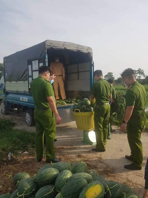 Nắng cháy da cháy thịt, công an Bắc Giang phơi mình giúp người dân thu hoạch dưa hấu - Ảnh 4.