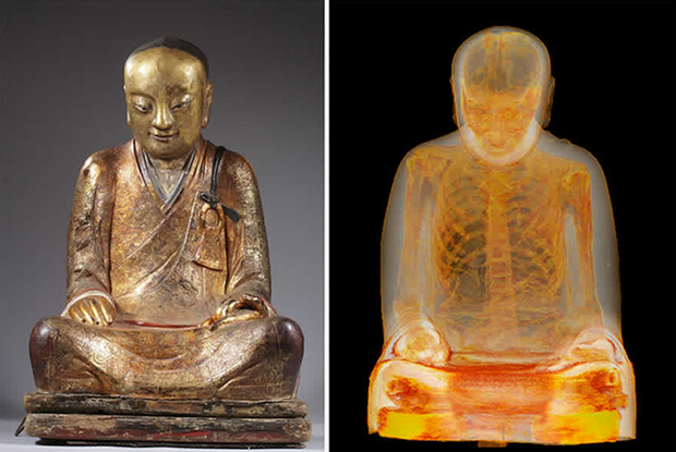 Chụp cắt lớp tượng Phật 1.000 năm tuổi, các nhà khoa học sửng sốt thấy bộ xương người rõ mồn một bên trong, chuyện kỳ quái gì đã xảy ra? - Ảnh 2.