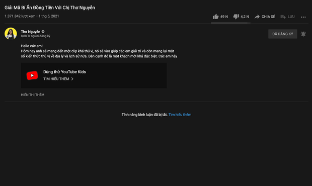 Thơ Nguyễn bất chấp dư luận, khoá tính năng bình luận trên YouTube và tung video đều như cơm bữa? - Ảnh 2.