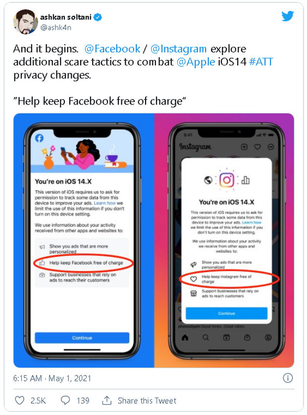 Facebook và Instagram thông báo cho người dùng biết việc theo dõi là để giúp các dịch vụ này “miễn phí” - Ảnh 2. Facebook và Instagram thông báo cho người dùng biết việc theo dõi là để giúp các dịch vụ này “miễn phí” - Ảnh 2.