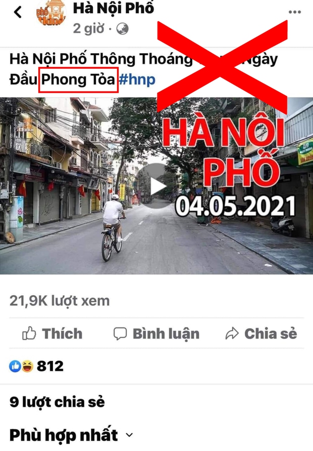 Chia sẻ thông tin Thủ đô bị phong toả ngày 4/5/2021, Duy Nến - chủ nhân kênh Hà Nội Phố bị phản đối dữ dội vì đưa nội dung sai lệch - Ảnh 2. Chia sẻ thông tin Thủ đô bị phong toả ngày 4/5/2021, Duy Nến - chủ nhân kênh Hà Nội Phố bị phản đối dữ dội vì đưa nội dung sai lệch - Ảnh 2.