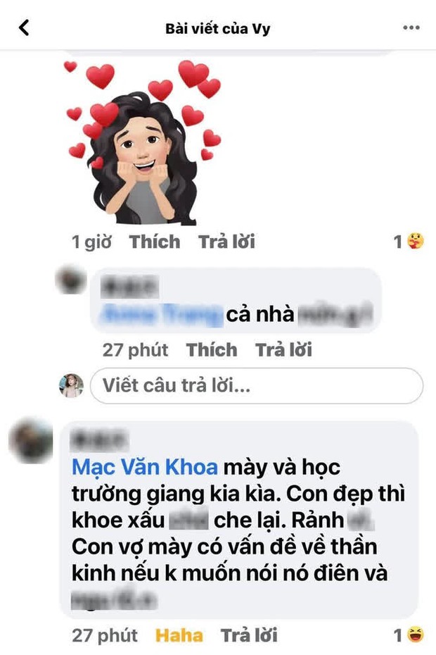 Vợ Mạc Văn Khoa xưng mày - tao, đáp trả cực gắt khi antifan bình luận vô duyên về con gái - Ảnh 2.