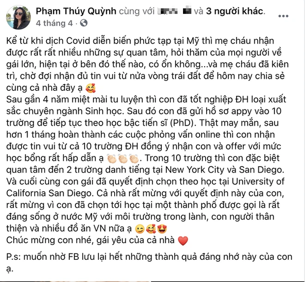 Choáng với loạt thành tích cực khủng của cháu gái Phạm Quỳnh Anh: 23 tuổi giật nhẹ 9 học bổng tiến sĩ! - Ảnh 8.