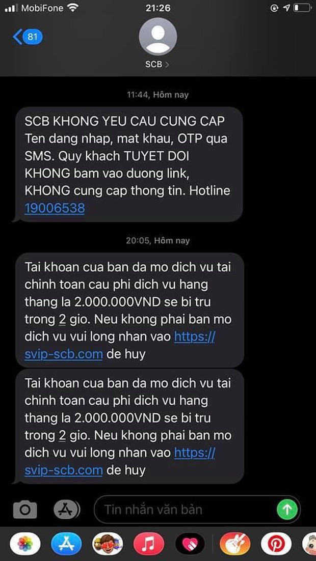 Hàng loạt đầu số mạo danh các ngân hàng lớn như Vietcombank, Vietinbank... liên tục gửi tin nhắn lừa đảo - Ảnh 3.