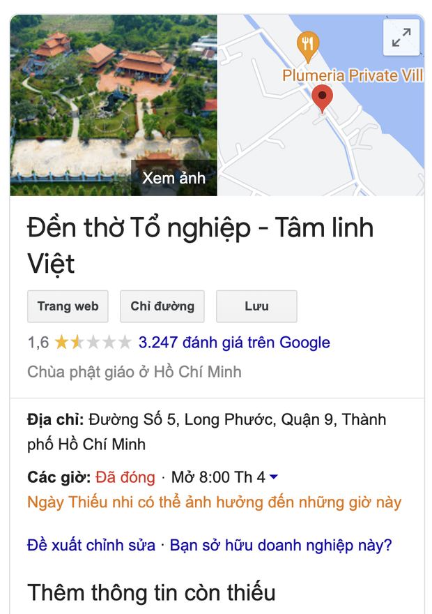 Đền thờ Tổ nghiệp của NS Hoài Linh trên ứng dụng Google Maps bị đổi tên thành Trung tâm từ thiện 14 tỷ? - Ảnh 4.