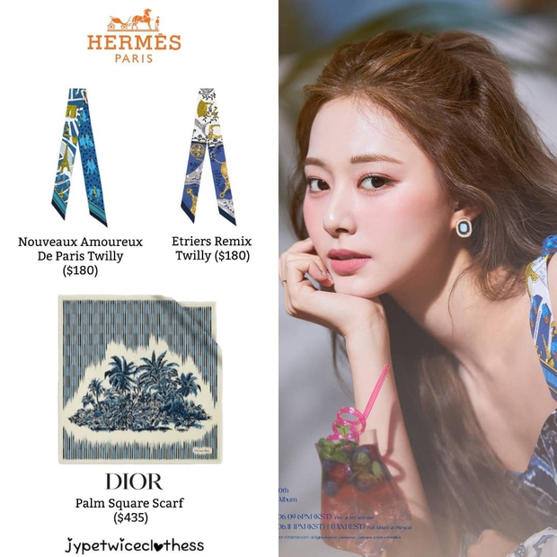 Stylist của TWICE cắt nát khăn Hermès nghìn đô để chế đồ cho idol, kết quả ra sao? - Ảnh 3. Stylist của TWICE cắt nát khăn Hermès nghìn đô để chế đồ cho idol, kết quả ra sao? - Ảnh 3.