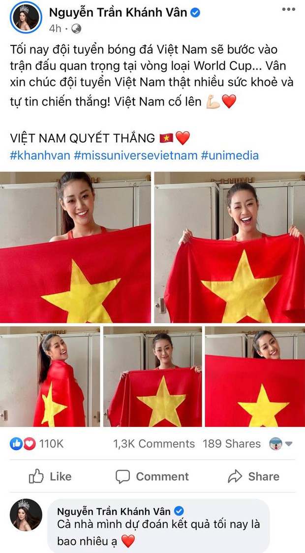 Tiểu Vy, Khánh Vân và dàn sao hừng hực khí thế cổ vũ tuyển Việt Nam: Tất cả đu trend đoán tỉ số, con gái Đông Nhi gây sốt - Ảnh 2.