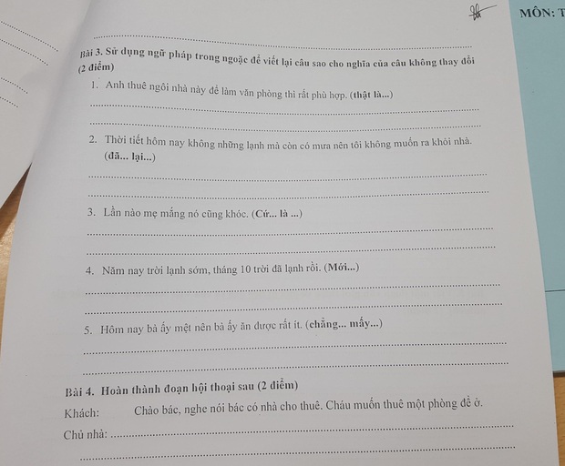 Bài thi năng lực tiếng Việt ở Nhật đọc mà sang chấn vì toàn ngữ pháp khó, đến người Việt cũng xin bó tay - Ảnh 3. Bài thi năng lực tiếng Việt ở Nhật đọc mà sang chấn vì toàn ngữ pháp khó, đến người Việt cũng xin bó tay - Ảnh 3.