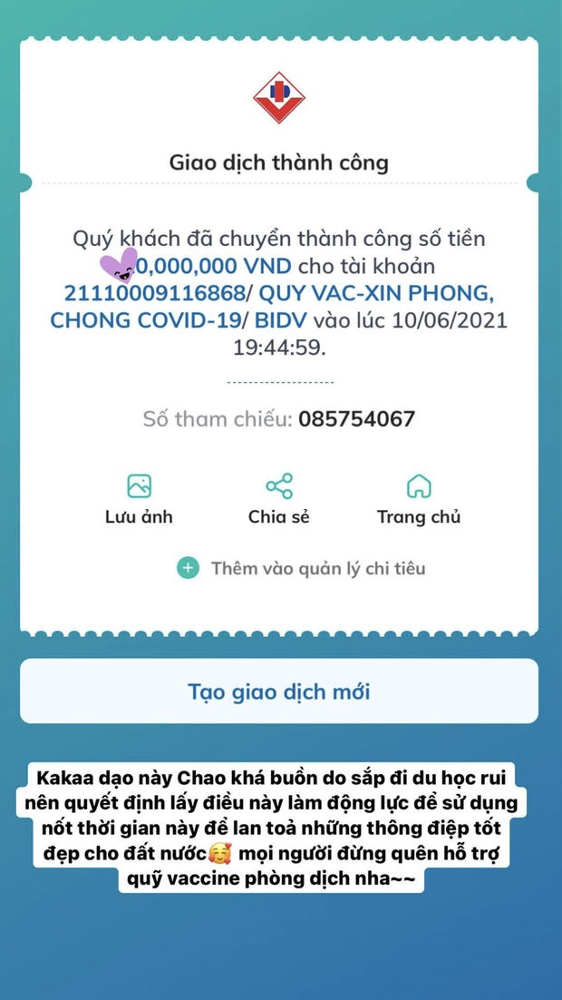 Buồn vì sắp sang Mỹ du học, rich kid 2k3 ủng hộ Quỹ vaccine Covid-19 hàng chục triệu đồng làm động lực cố gắng - Ảnh 2. Buồn vì sắp sang Mỹ du học, rich kid 2k3 ủng hộ Quỹ vaccine Covid-19 hàng chục triệu đồng làm động lực cố gắng - Ảnh 2.