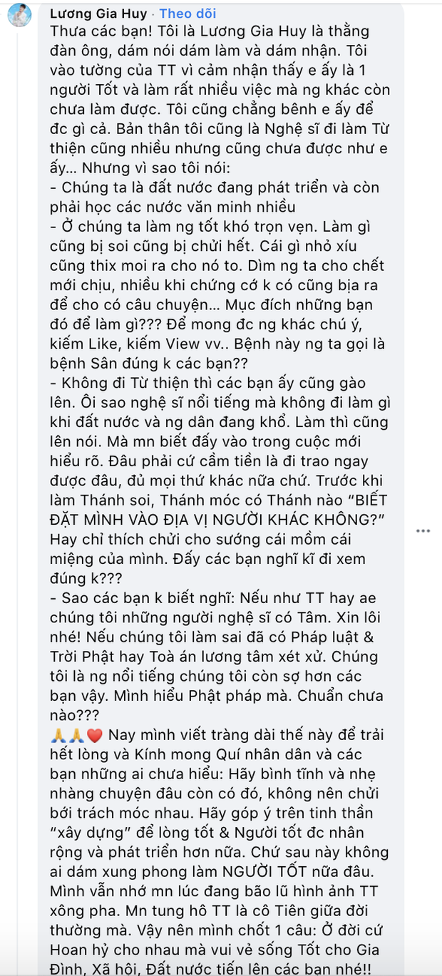 1 nam ca sĩ lên tiếng bênh vực Thuỷ Tiên nhưng gây tranh cãi vì nói khán giả dân trí thấp, phải sửa status 3 lần - Ảnh 3. 1 nam ca sĩ lên tiếng bênh vực Thuỷ Tiên nhưng gây tranh cãi vì nói khán giả dân trí thấp, phải sửa status 3 lần - Ảnh 3.