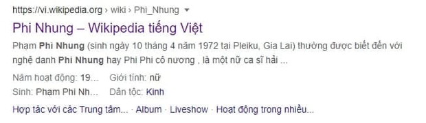 Giữa ồn ào, nghệ danh của Phi Nhung bị antifan đổi trên Wikipedia: Từ Phi Phi cô nương, Phi lụa và nhiều tên khác - Ảnh 2. Giữa ồn ào, nghệ danh của Phi Nhung bị antifan đổi trên Wikipedia: Từ Phi Phi cô nương, Phi lụa và nhiều tên khác - Ảnh 2.